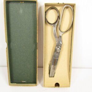 Vintage WISS Pinking Shears Zig Zag Scissors 9 1/4" Chrome USA w/Box
